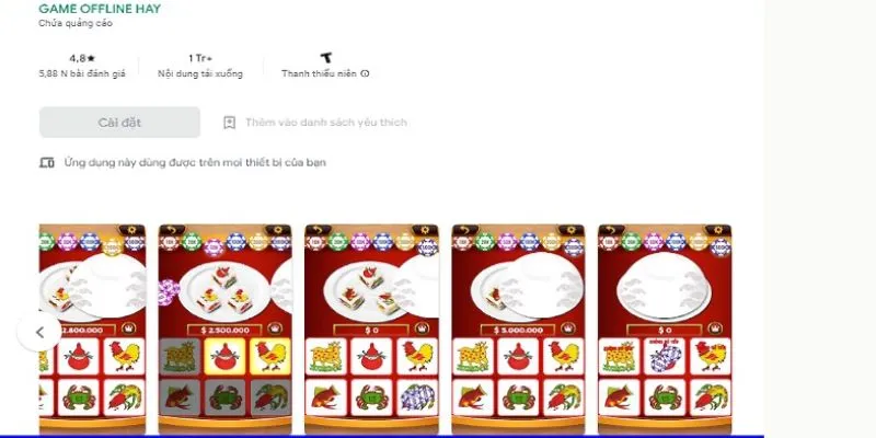 Cách download ứng dụng chơi Bầu Cua offline trên Android